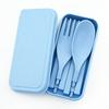Portable Cutlery Set Kids Wheat Straw Tableware Outdoor Camping Dinnerware With Mini Box Fork Spoon Chopsticks Utensils