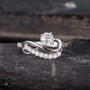 Huitan Fashion Stylish Rings for Women Noble Opulent Graceful Finger Accessories for Party Chic Bight CZ Wedding Band Jewelry