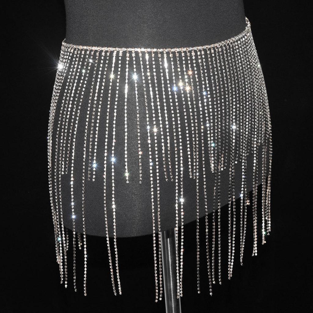 Body Chain Fashion Jewelry With Water Diamond Tassels For Elegant Performance And Gifts