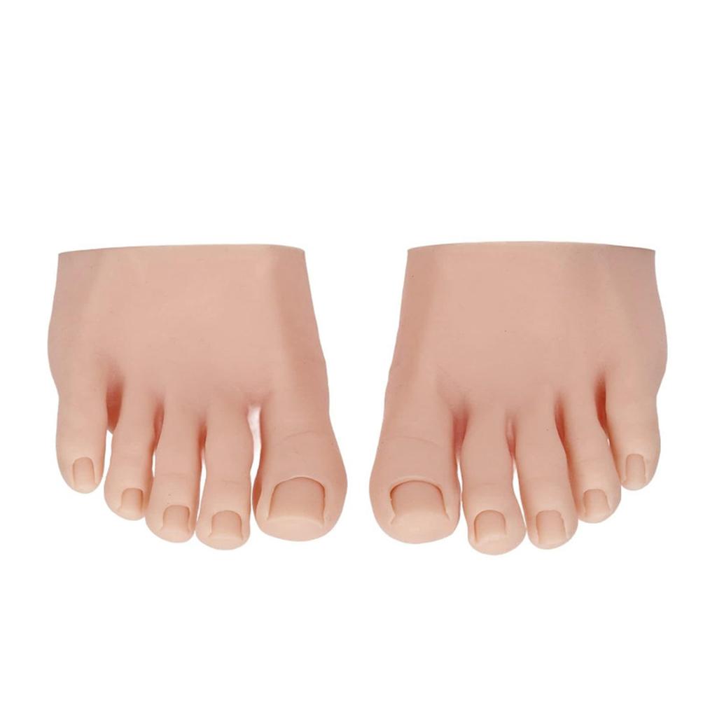 Practice Fake Foot Model with Half Foot Design Movable Soft Silicone Prosthetic Manicure Tool for Nail Art Training
