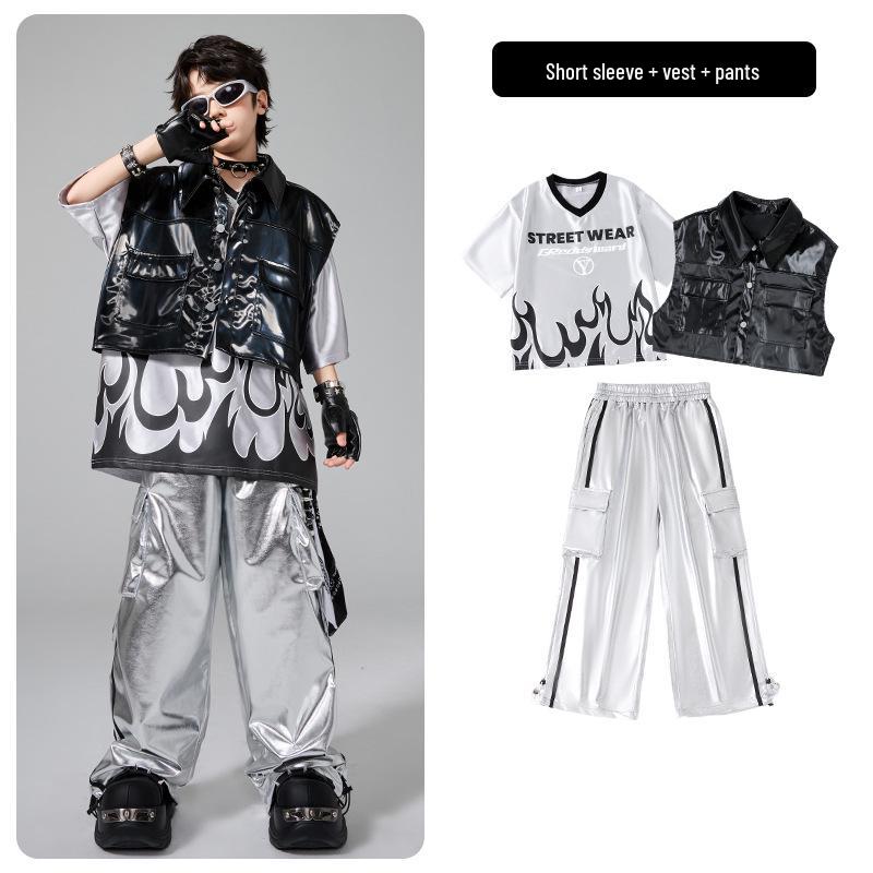 Trendiges Street Dance Hip Hop Performance Outfit für Kinder (Jungen und Mädchen)