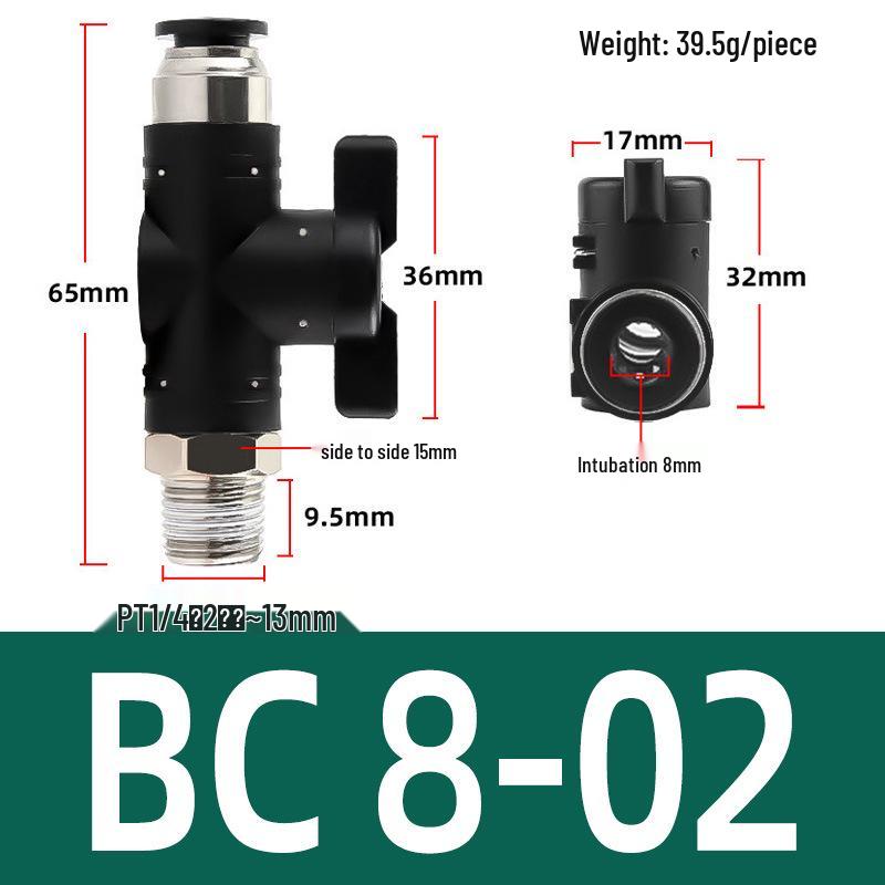 Pneumatic Hand Valve Set with Quick-Plug Connectors BUC 4/6/8/10mm