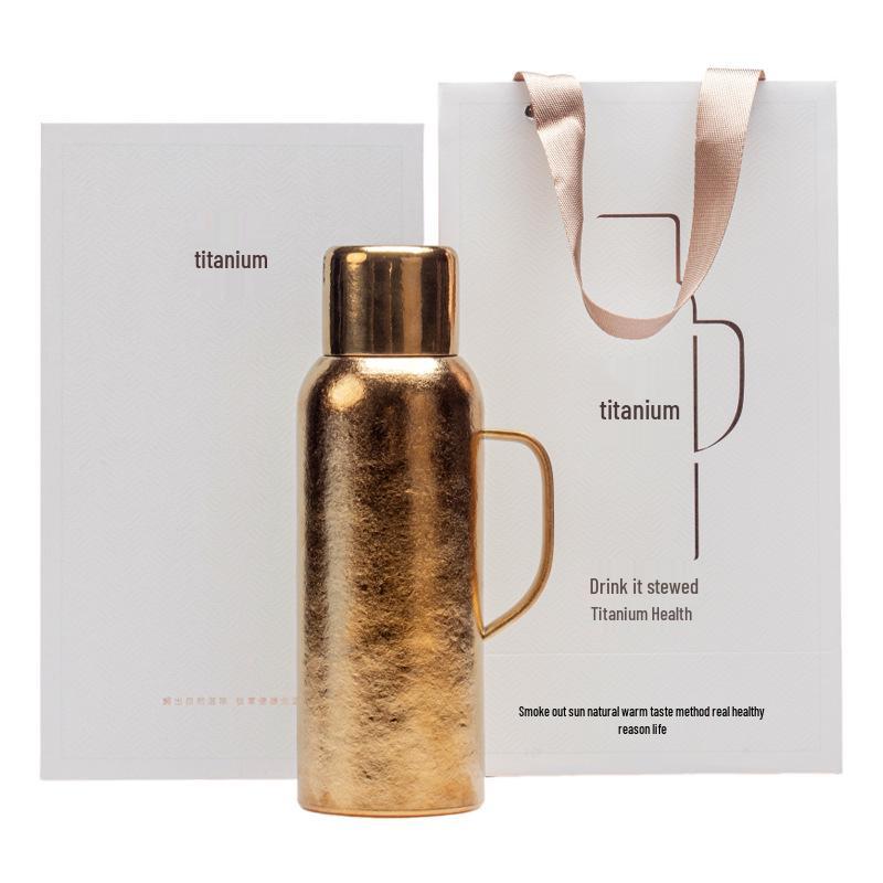 Mo Ji Luxury Titanium Teapot Watch Display Thermos - Portable & High-Grade.