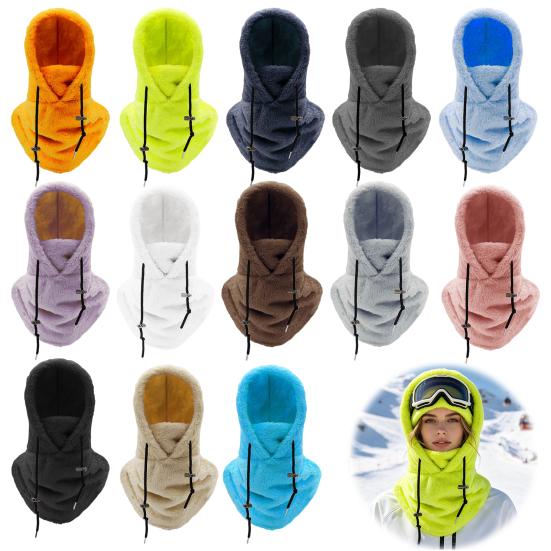 Adjustable Windproof Face Mask Balaclava Fleece Ski Mask, Winter Arctic Velvet Thermal Motorcycle Riding Neck Warmer Cover, Comfortable for