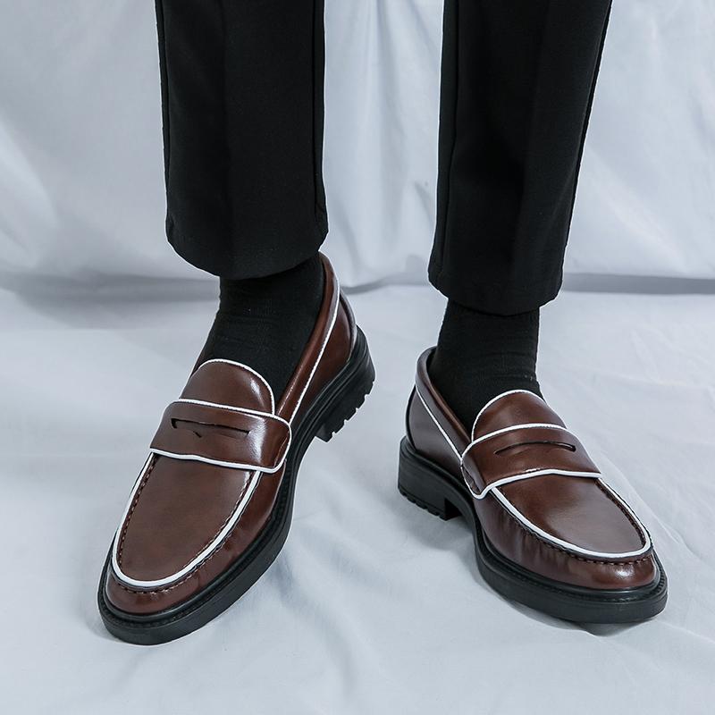 Men Loafers Street Style Shoes Thick Sole Formal Business Wedding Dress Prom Tuxedo Party Shoes Large Size