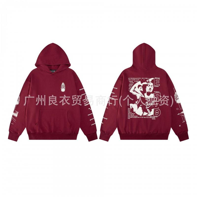 Mens Oversized Hooded Sweatshirt With Vintage Graphic Print Cotton Blend Casual Pullover Fall