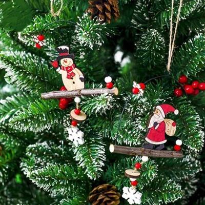 Christmas Series Style Metal Wood Lantern Shape Hanging Decor Christmas Tree Standing Santa Claus Door Pendant Party Supplies
