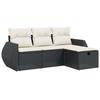VidaXL Garden Lounge Set with Cushions 4 Pcs, Patio Sofas, Patio Furniture Set, Outdoor Furniture, Black 3264062