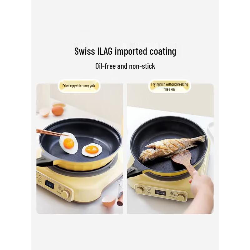 Beiding 26cm Light Cedar Green Non-Stick Frying Pan with Lid