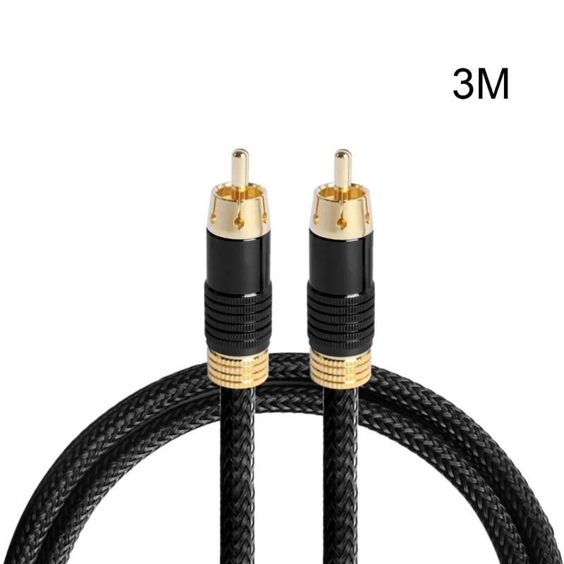 RCA Digital Audio Coaxial Cable 24K Gold Plated Connectors S/PDIF RCA Male To RCA Male for Home Theater, HDTV, Subwoofer