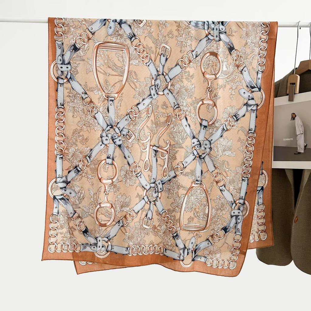 Korean Version Spring and Summer New Cotton and Linen Yarn Thin Silky Shawl Travel Sun Protection Beach Towel Women's Scarf Silk Scarf