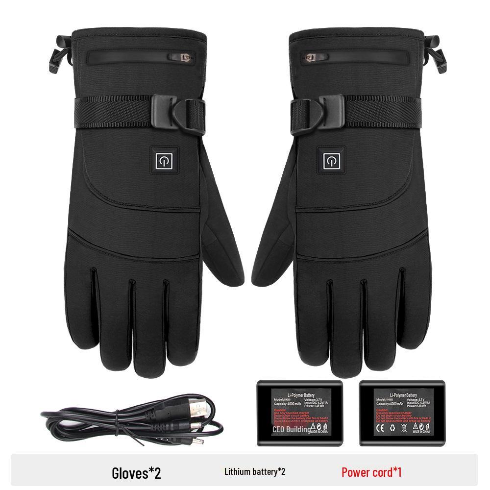 Electric Heated, Windproof, Waterproof Touchscreen Winter Gloves for Motorcycle Riding & Skiing