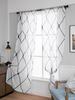 Sheer Curtains White Korean Simple Mesh Veil for Living Room, Bedroom