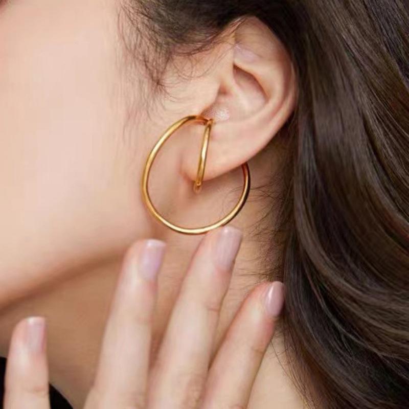 Geometric Ear Clips, Minimalist Niche Design, Spiral Retro Cold Wind Without Earrings, Earrings, Earbone Clips.