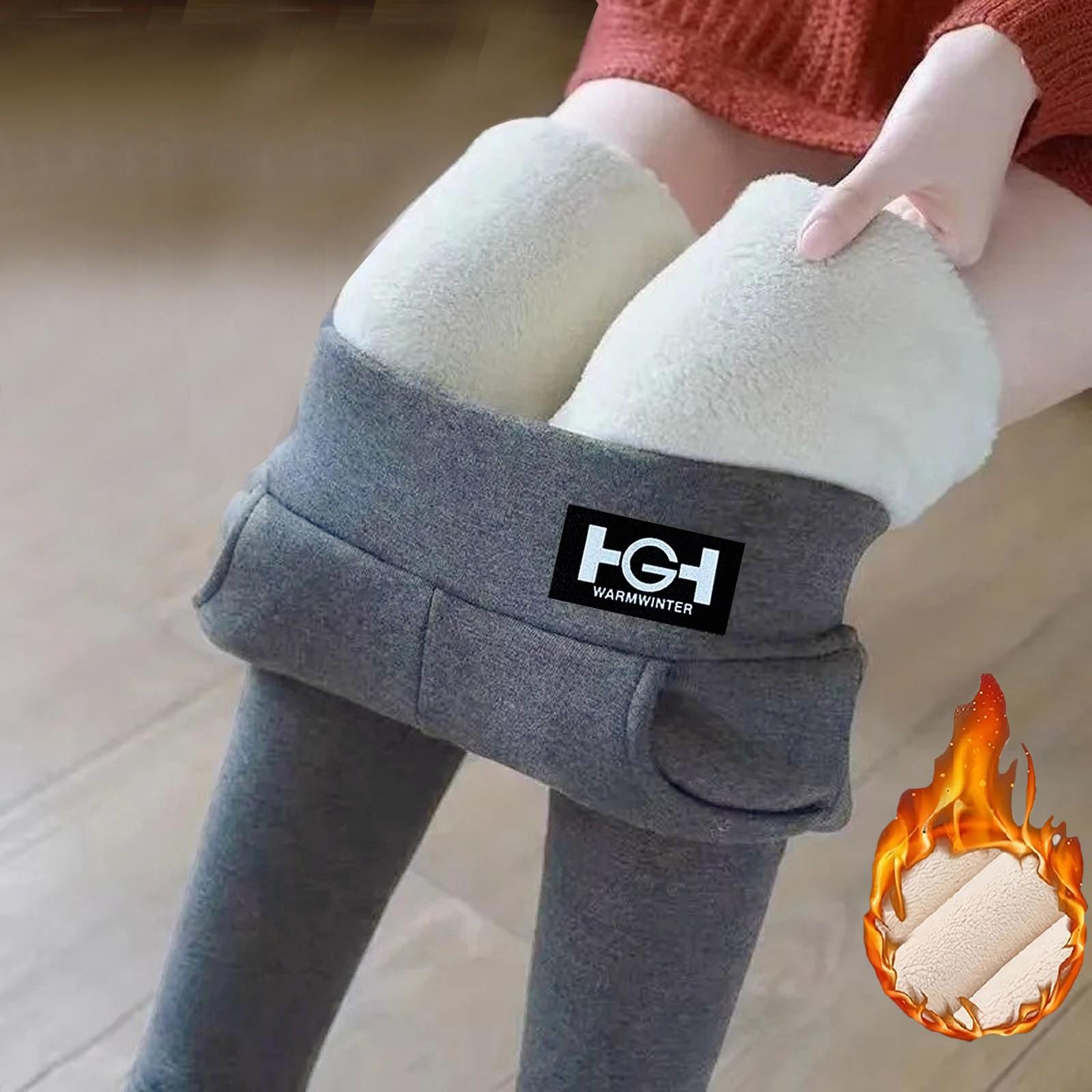 

Женские повседневные брюки с высокой талией, однотонные флисовые термолеггинсы, зимние длинные флисовые брюки для бега из плюша XL