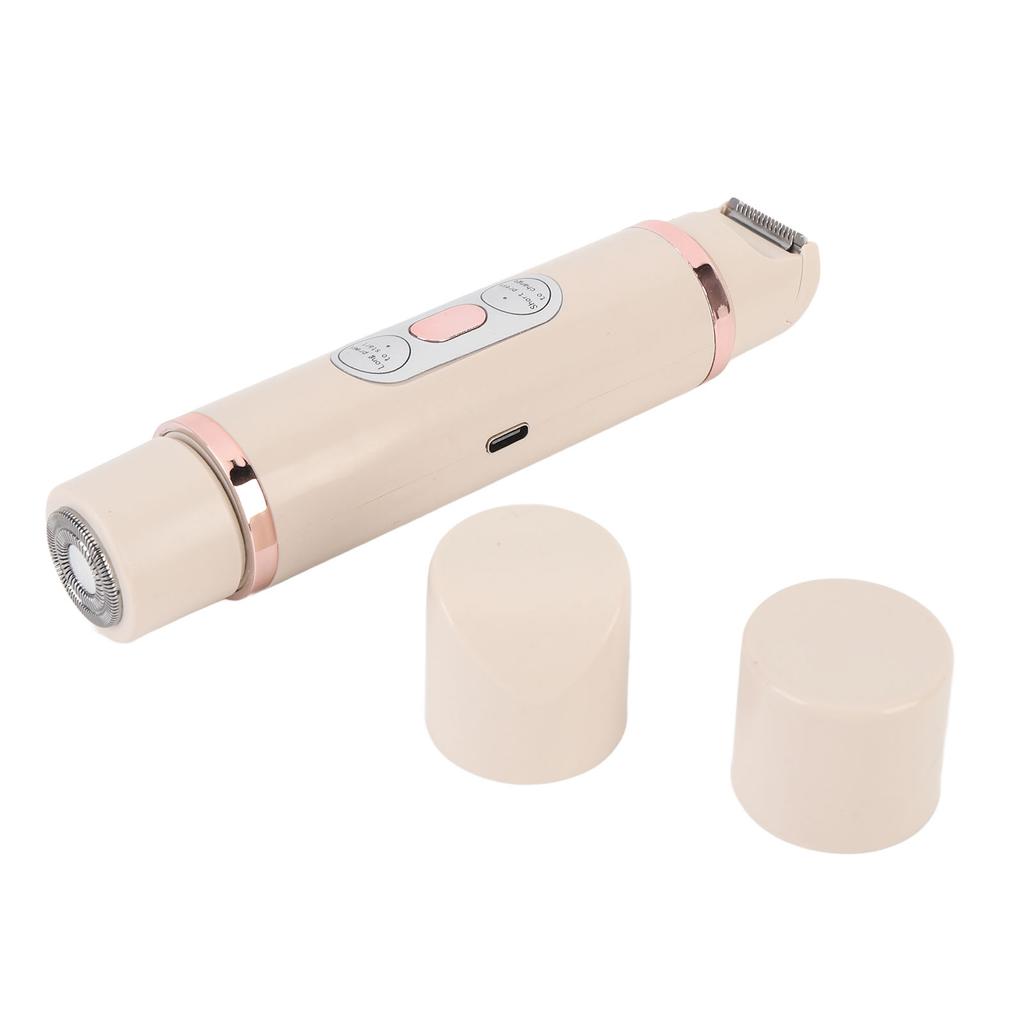 2 In 1 Pubic Hair Trimmer for Women Dual Head Female Body Hair Trimmer Type C Charging Electric Lady Clipper for Legs Underarm Lip Bikini Hair