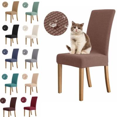 Adjustable Chair Cover Luxury Dining Room Spandex Kitchen Jacquard Waterproof Chair Cover Seater Case Hotel
