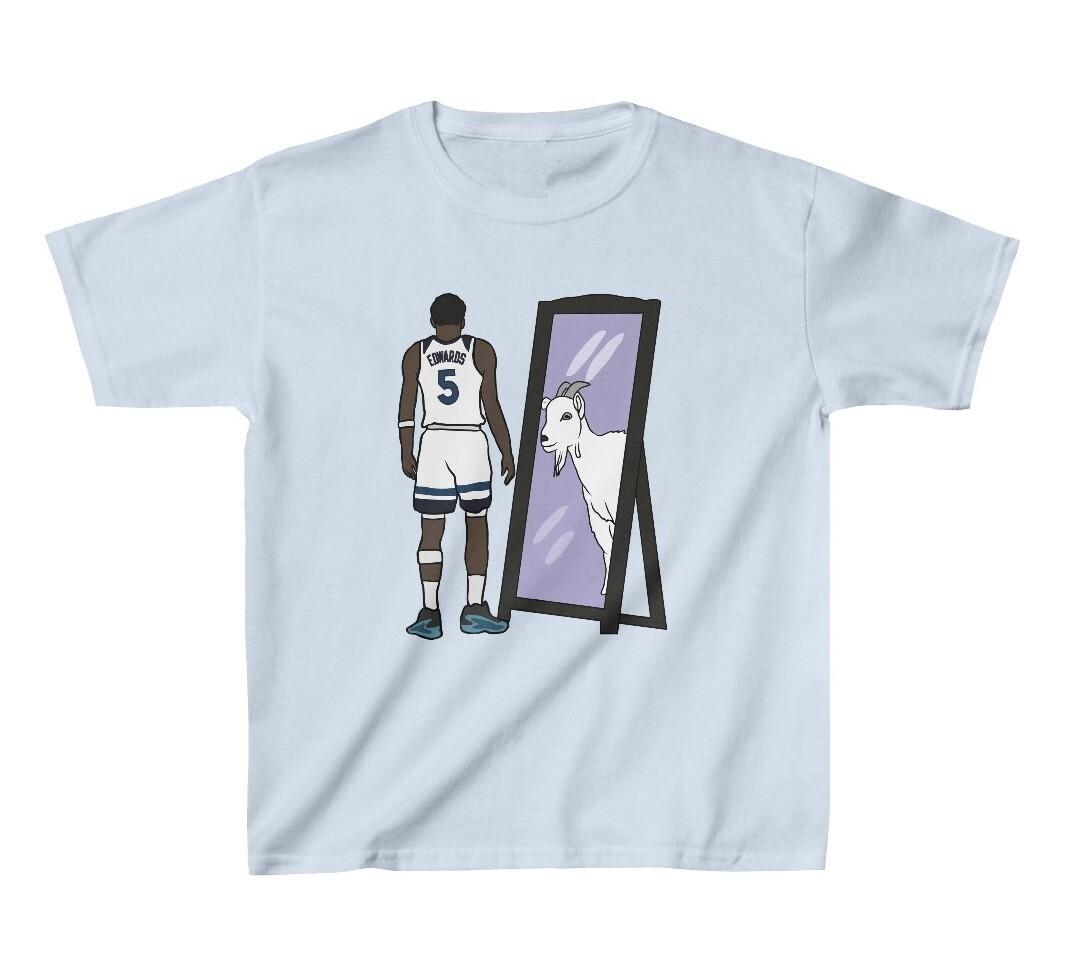 Youth T-shirt Anthony Edwards Mirror GOAT Tee Kids Sizes XL