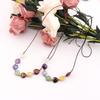 Natural Crystal Necklace Colorful Love Crystal Hand-Woven Necklace Bracelet Peach Heart Pendant N739