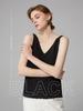 Janeouli Tank Black Women's Top, Camisole, Underwear, V-Neck, Comfortable, Breathable, Stretchy, Basic, Polyester,