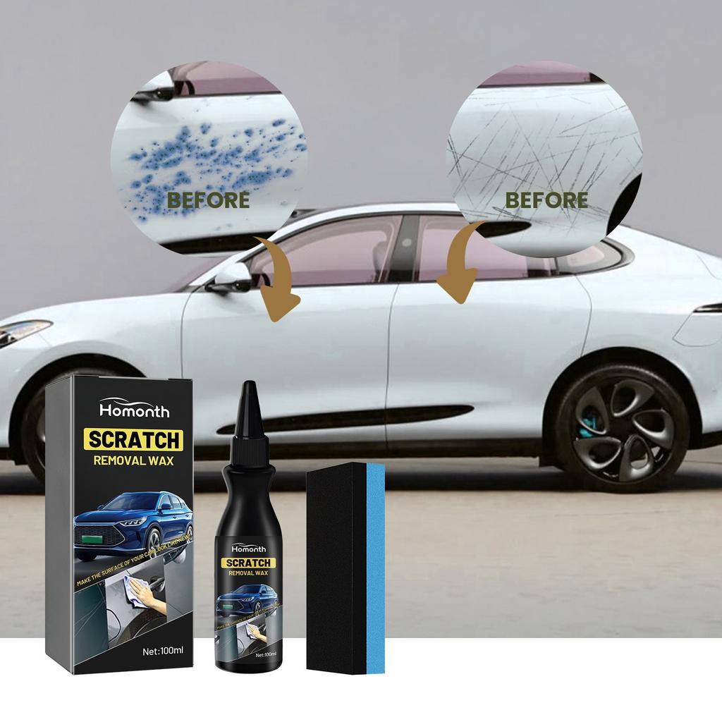 Car Scratch Wax, Car Paint Scratch Balm, Car Scratch Wax Sponge Set For All Car Paint Care 100ML