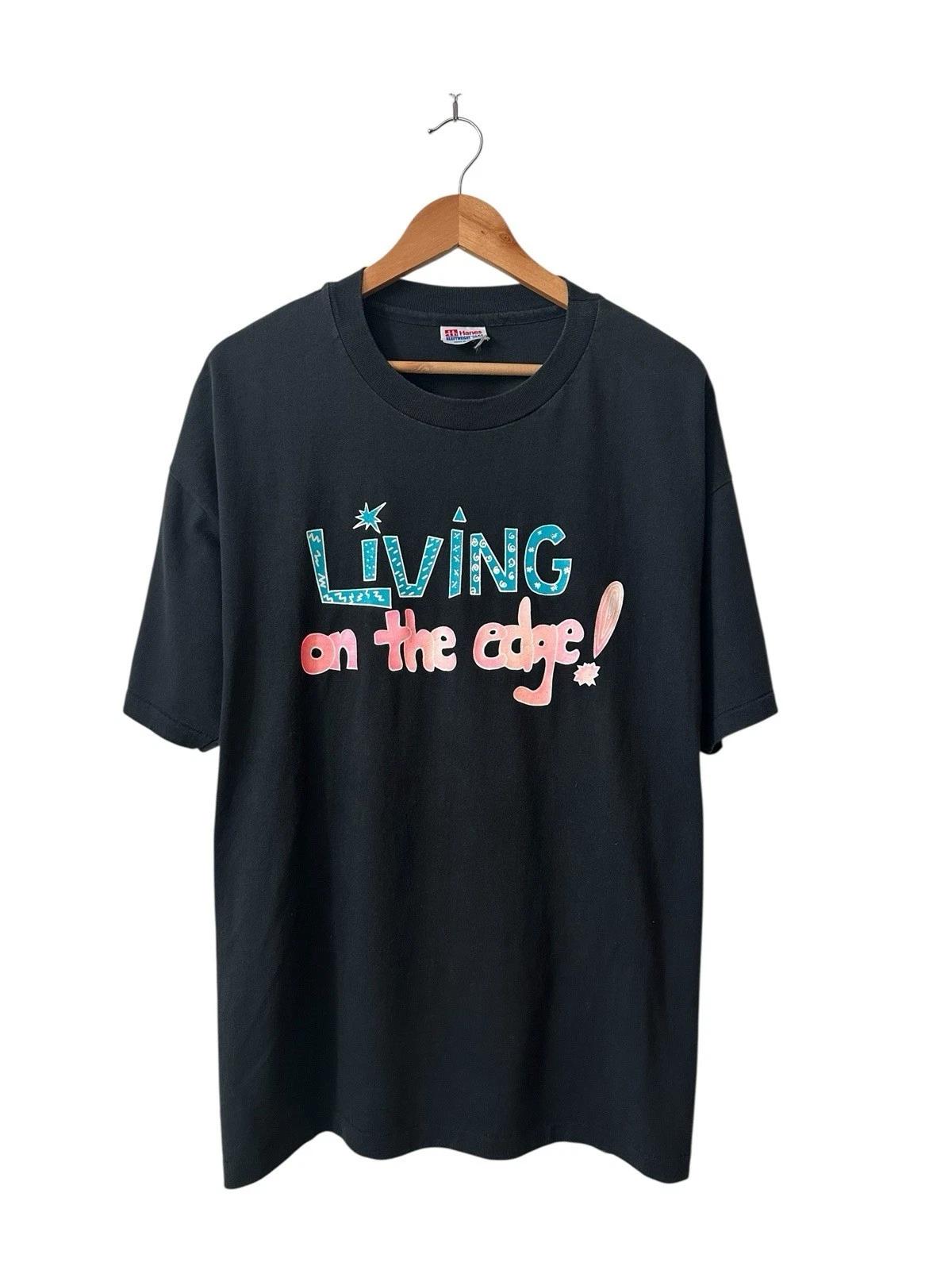 

Vintage Love One Another T-Shirt Men’s XL Living On The Edge 90’s USA Black M