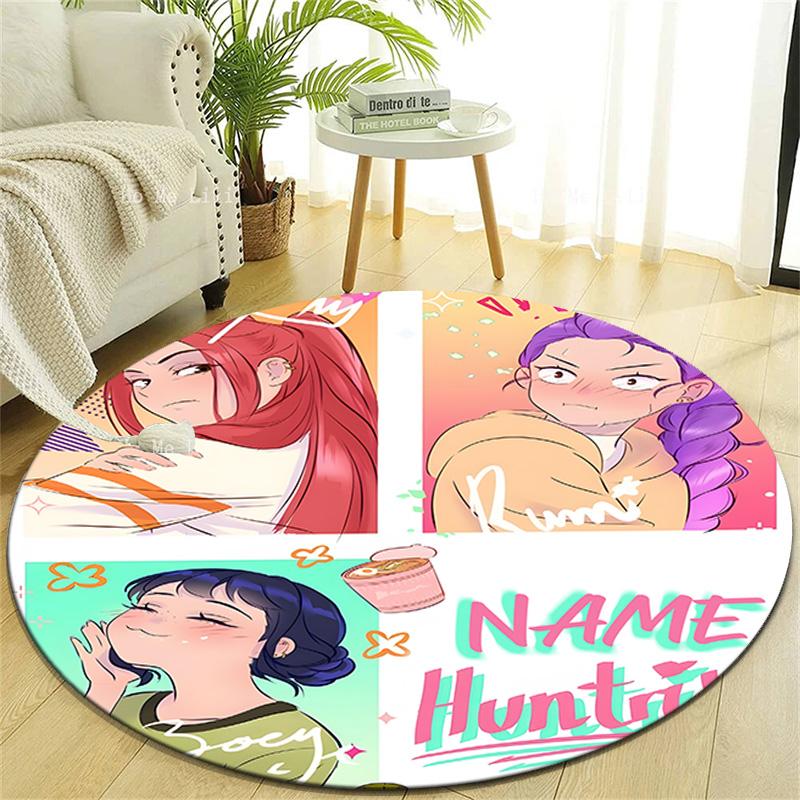 Personalized K-KPop Demon Hunters Round Chair Office Rug - Perfect for Mat, Office Chair & More - Ideal Gift for Birthdays and Holidays