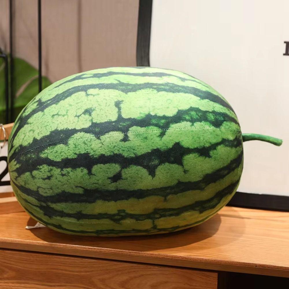 Soft Cotton Watermelon Stuffed Pillow Round Oval Shape Watermelon Pendant Doll Room Decor