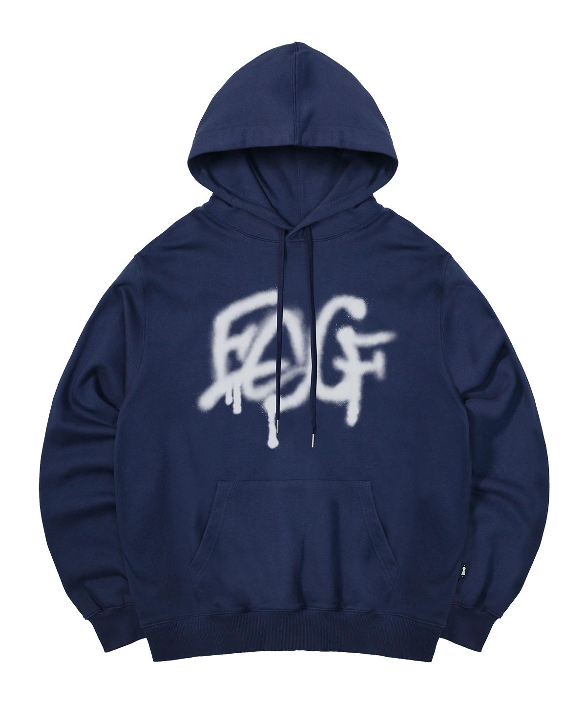 Escape From White Graffiti Escf Logo Print Hoodie Deep Blue L