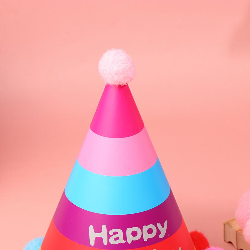 10Pcs/Bag Happy Birthday Party Hats Rainbow Diy Handmade Cap Crown Baby Shower Decoration Boy Girl Birthday Party Photo Props