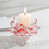 Glass Crystal Lotus Candle Holders Clear Figurines Flower Tea Light Holder  Table Centerpieces