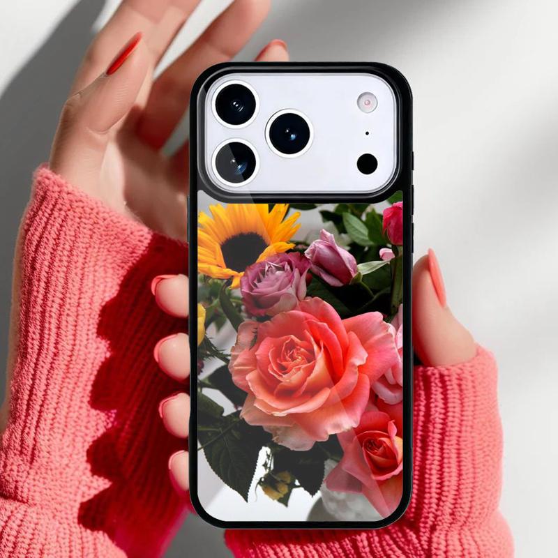 Peony Sunflowe Rose Daisy Plants Flower Phone Case for iPhone 17 Air 16e 15 14 13 Pro Max Back Cover for 12 11 Pro Coque