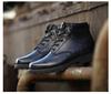 Męskie Zimowe Skórzane Ocieplane Wełną Buty Bojowe z Wojskowym Hakiem