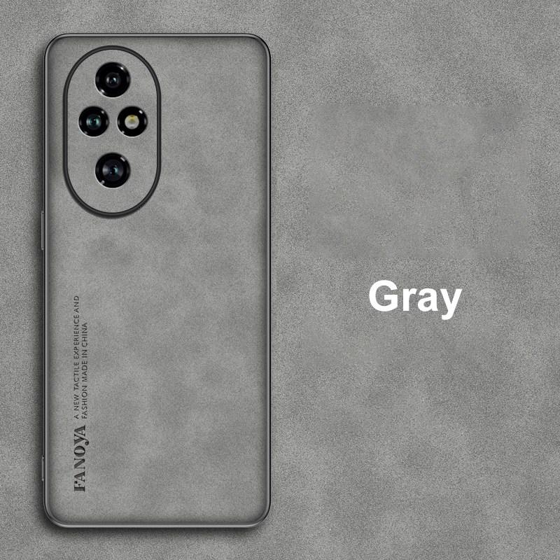 

Чехол для Honor 200 Pro, роскошный чехол из искусственной кожи для телефона Honor 200 Lite 5G Honor200 Pro, задняя крышка из матового силикона, полная защита For Honor 200 серый