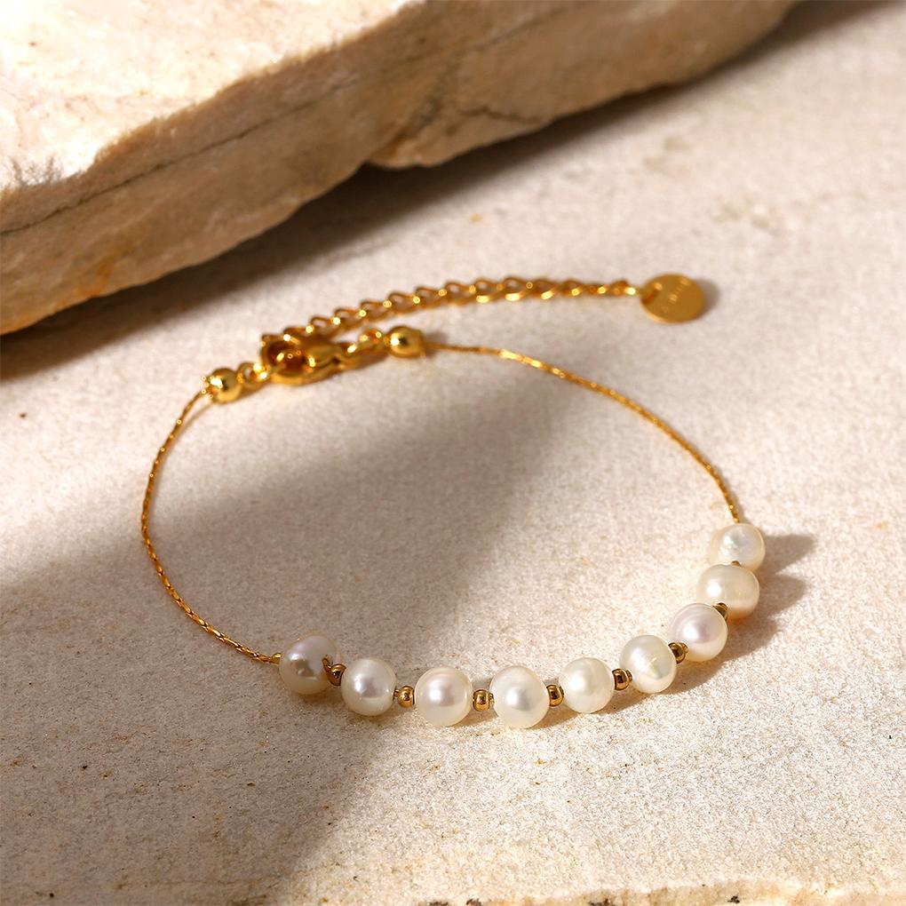 Women Pearl Bracelet Portable Decorative Replacement Electroplated Cute Romantic Pendant Bangle Jewelry Birthday Gift