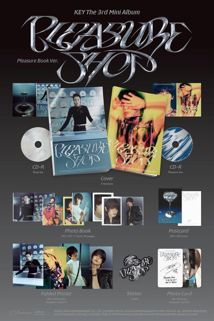 SHINee KEY Pleasure Shop 3rd Mini Album Full 5 Version Set 2ea Photobook Version+1ea Package Version+1ea QR Version+1ea SMini Version+Tracking Sealed