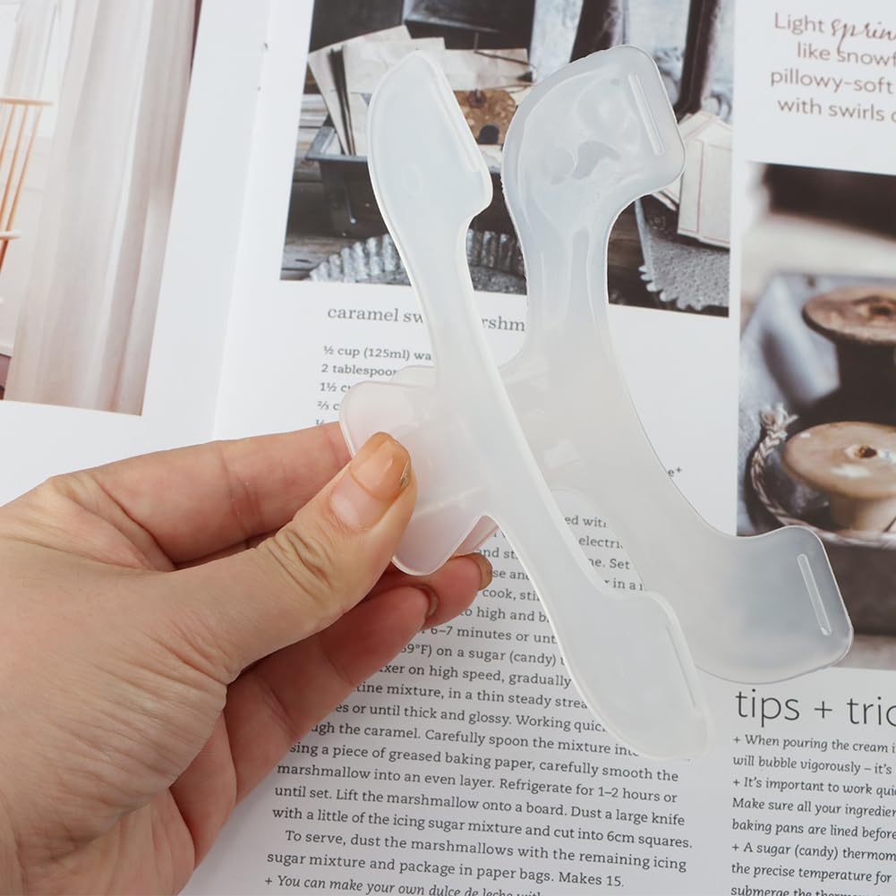 2pcs Transparent Book Clips Book Page Holder Bookmark Books Page Open Holder for Teachers, Students,Ideal for Classroom, Office