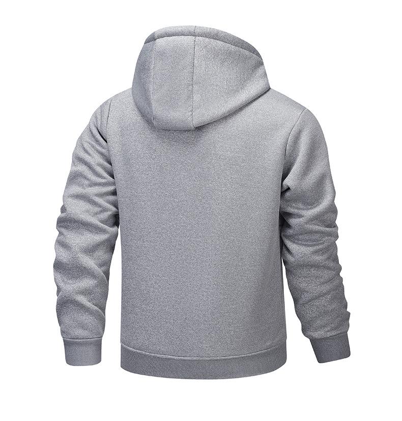 Men's Lamb Wool Hoodie Cardigan - Cross-Season, Thick, Casual, European Fit