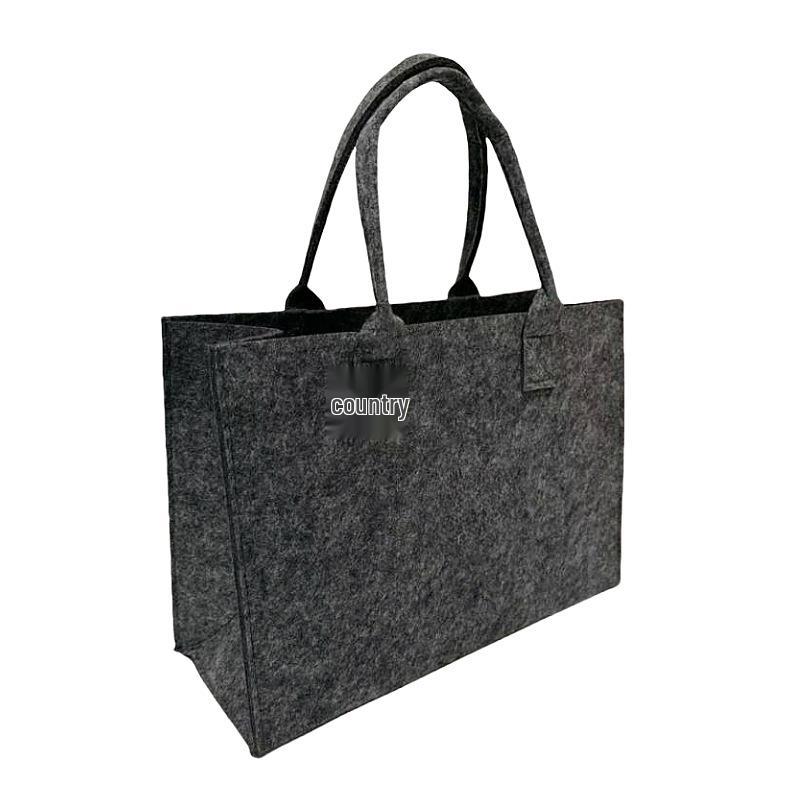 Red Festive Felt Tote Bag for Holiday Gifts and Souvenirs