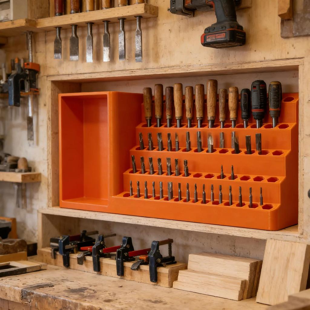 Exquisite PETG Screwdriver Head Storage Box with Hole Plate Support Craftsmanship Screwdriver Case for Tool Organization