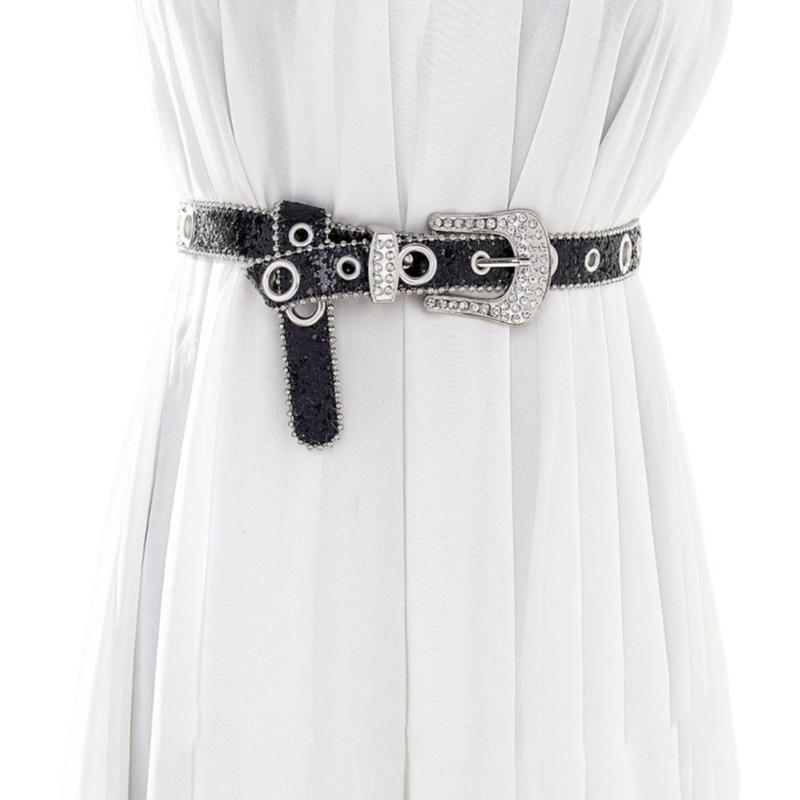 

Harajuku Commute Cowboy Rhinestones Waist Belt Creative Commuting Belt for Adult чорний