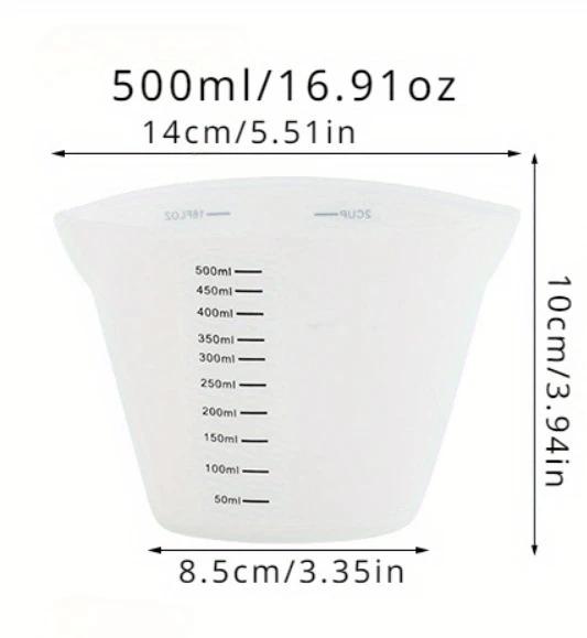 Silicone Measuring Cup with Clear Scale Food Grade Durable Non-stick DIY Cake Measuring Cup Measuring Tools Kitchen Accessories