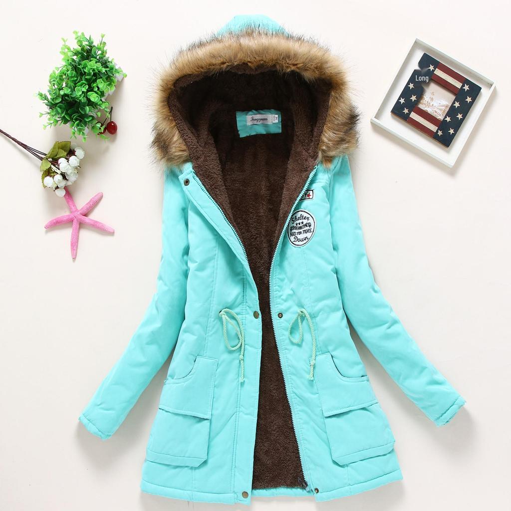 Giacca da donna in cotone spessa con cappuccio, stile coreano, Autunno/Inverno 2025