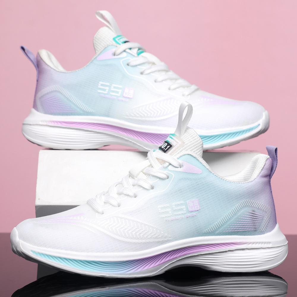 

2025 sports shoes couple shoes breathable mesh shoes non-slip leather racing shoes student casual shoes Douyin 40 світло-зелений колір