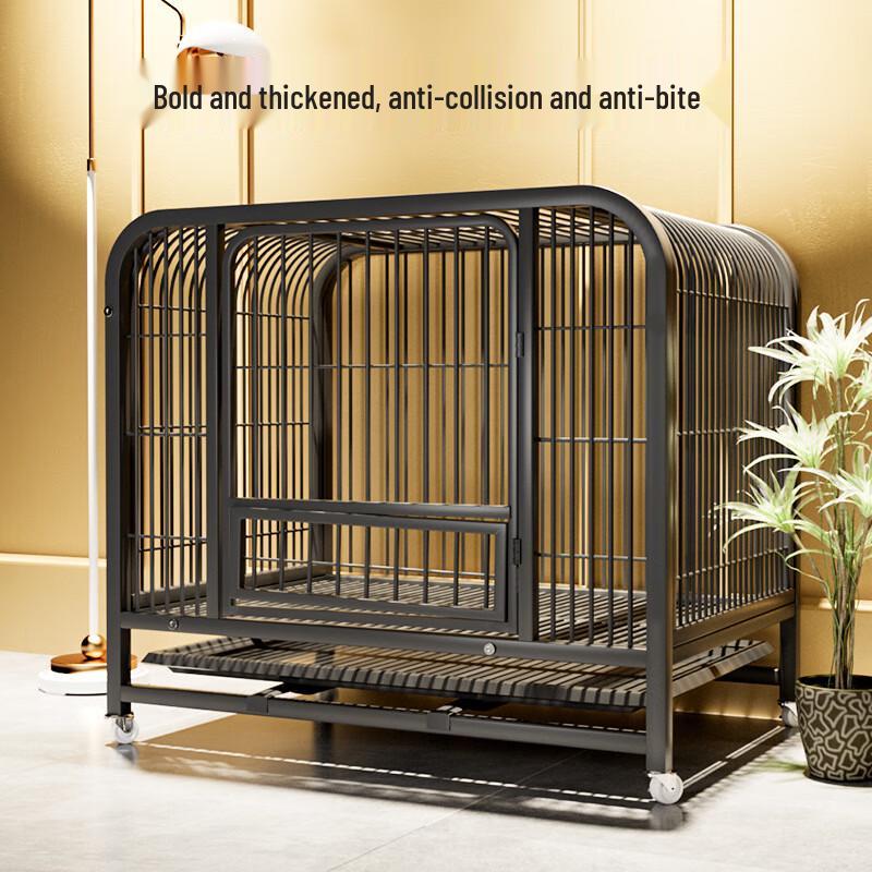 Thickened Square Tube Indoor Dog Cage with Toilet