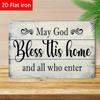 1PC Tin Sign May God Bless This Home - Religious Blessing Sign For Home Decor, Vintage Style, 8x12 Inches/20x30 Cm