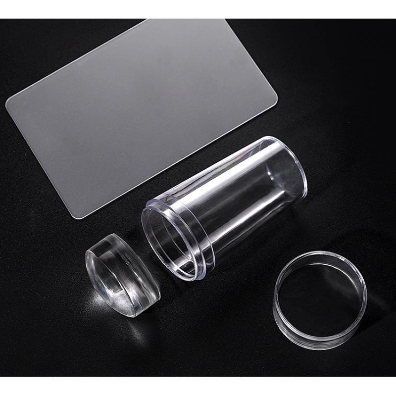 Прозрачный силиконовый набор для стемпинга и нейл-арта: Кристаллический Штамп и Французский Трафарет