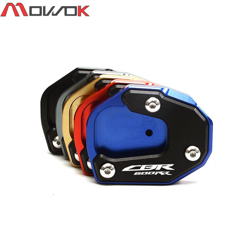 For HONDA CBR600RR CBR 600RR 2007-2022 2021 2020 Motorcycle Valve Cap & Kickstand Foot Side Stand Extension Pad Support Plate