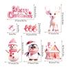 9Pcs/Set Pink Christmas Windows Decals, Christmas Window Stickers Reusable 3D Static Cling Xmas Window Stickers Christmas Window Decorations