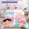 3pcs Custom Name Saja Boys Bedding Set Duvet Cover Closure Includes 1 Duvet Cover & 2 Pillowcases, Soft and Comfortable for All Seasons.